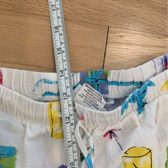 Hot Cotton Marc Ware Linen Cotton Blend Beach Theme Wide Leg Pull On Pants L - Picture 10 of 10